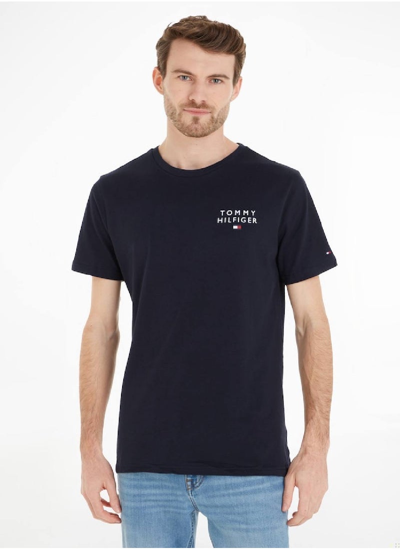 TOMMY HILFIGER - Men's Original Logo Lounge T-Shirt, Navy - Image 1