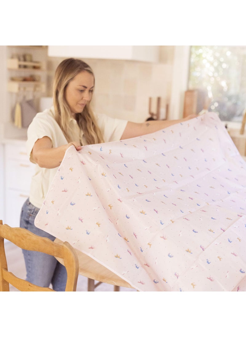 Tiny Twinkle Tiny Twinkle Mess-Proof Splat Mats for Under high Chairs or Table Cover Art Projects for Baby and Toddler - Waterproof, Washable Floor or Table Splash mat 51" x 51" (Unicorn)  - Image 3