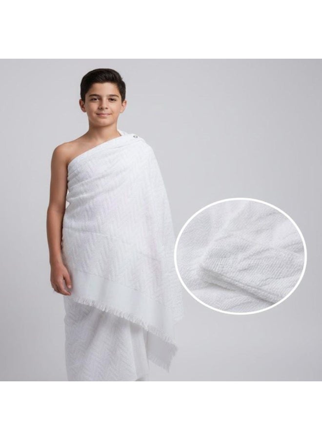 toãlla Ihram clothing for older children and teenagers  equipped with two snaps and Scotch, fast absorption, 100% natural cotton, belt, strong snaps and an internal pocket,70*130 cm - Image 4