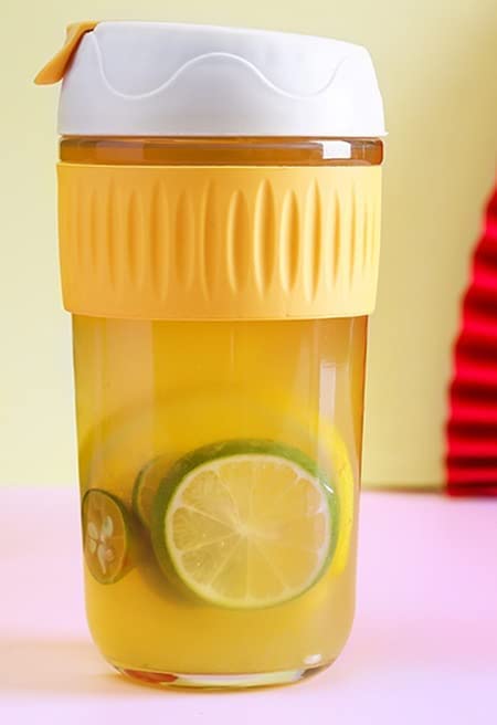 ROSEFINCH Reusable Glass Coffee Juice Mug Shaker with Lid and AntiSlip Silicone Band Thick Glass Tumbler LeakProof Travel Cup Sipper Bottle Multi Pack of 1 - Image 5