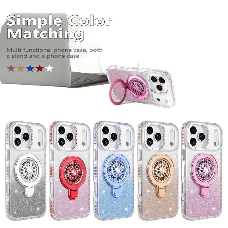 PC MagSafe Case for iPhone 16 / 16 Plus / 16 Pro / 16 Pro Max with Drop Protection and Kickstand plus Shockproof plus Strong Magnetic plus Scratch Resistant in Silver - ModaStar - Image 5