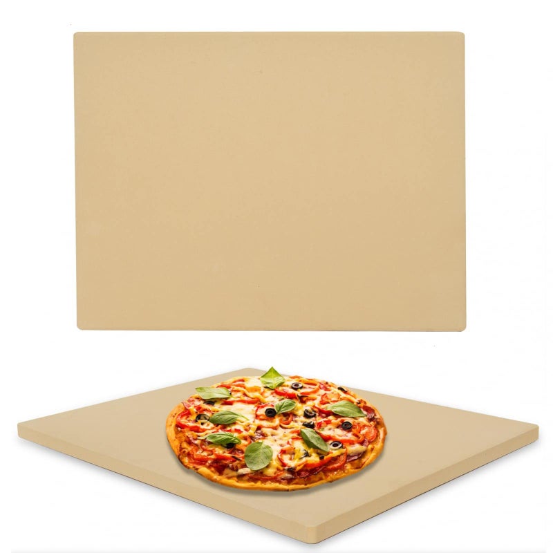 COYMOS Pizza Stone Heavy Duty Ceramic Baking Stone for use in Oven & Gril - Thermal Shock Resistant, Ideal for Baking Pizza, Bread, Cookies, Rectangular Cooking Stone 15x12 Inch. (Bonus Free Scraper) - Image 1