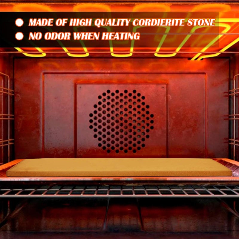 COYMOS Pizza Stone Heavy Duty Ceramic Baking Stone for use in Oven & Gril - Thermal Shock Resistant, Ideal for Baking Pizza, Bread, Cookies, Rectangular Cooking Stone 15x12 Inch. (Bonus Free Scraper) - Image 4