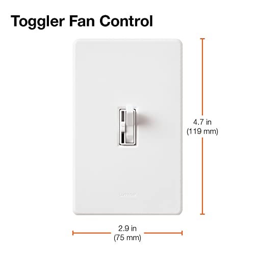 Lutron Toggler 3 Speed Fan Control, 1.5-A Single Pole/3-Way TGFSQ-FH-WH, White - Image 5
