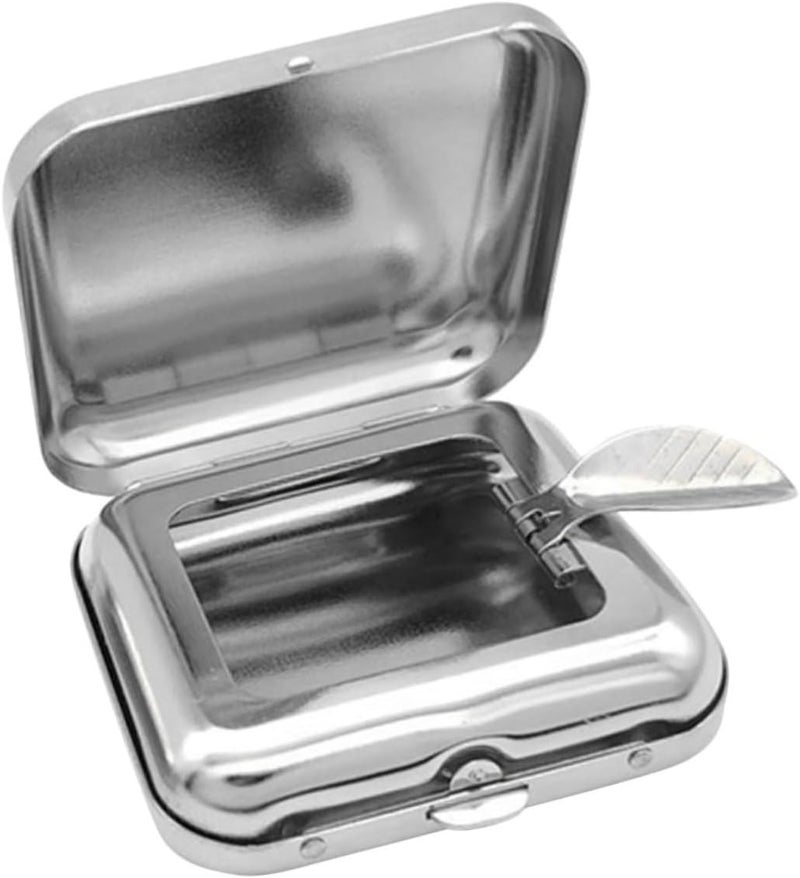 Stainless Steel Portable Pocket Ashtray Lid Compact Metal Ash Holder for Outdoor Use Sleek Design for Bars and Gatherings Easy to Carry - Image 1