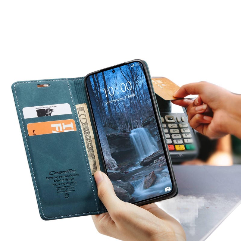 BB TPU MagSafe Case for Redmi Note 13 Pro with Card Holder and Drop Protection plus Shockproof plus Kickstand plus Strong Magnetic in Blue - Image 3