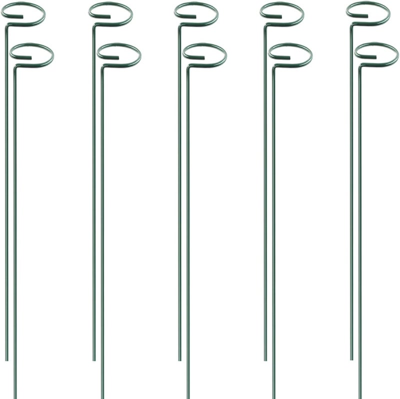 HiGift 10 Pack 24 inch Plant Stakes and Supports, Metal Flower Stakes for Potted Plant Indoor, Garden Stakes for Tall Plant Single Stem Flowers Amaryllis Tomatoes Peony Lily Rose (61 cm Long) - Image 1