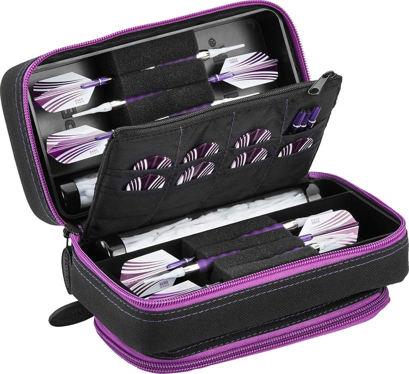 CASEMASTER Plazma Pro, 6 Dart Case for Soft and Steel Tip Darts, Features Large Front Mobile Device Pocket, Built-In Storage Tubes and Pockets for Flights, Tips, Shafts, and Personal Items - Image 1