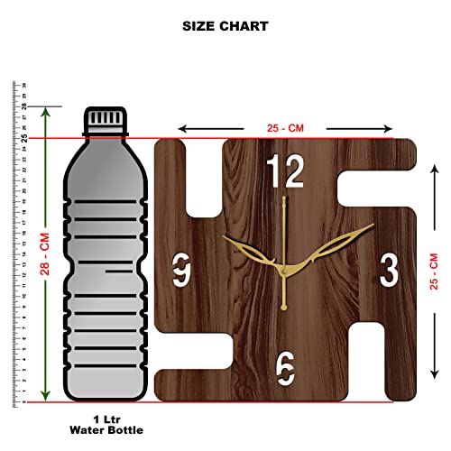 Freny Exim 10" Inch Wooden Wall Clock (Wenge, Small Size, 25cm x 25cm)-032 - Image 3