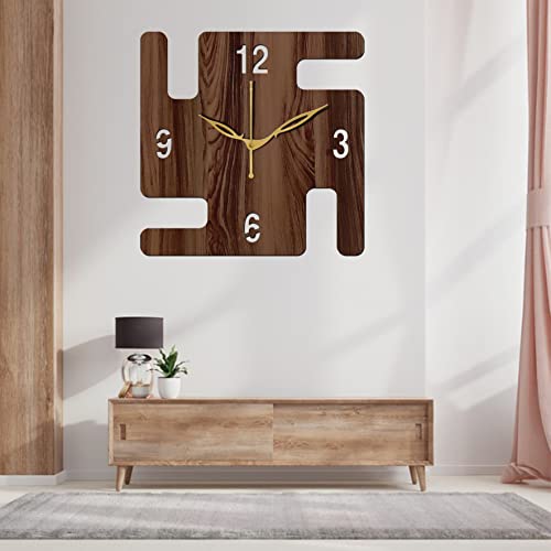 Freny Exim 10" Inch Wooden Wall Clock (Wenge, Small Size, 25cm x 25cm)-032 - Image 5
