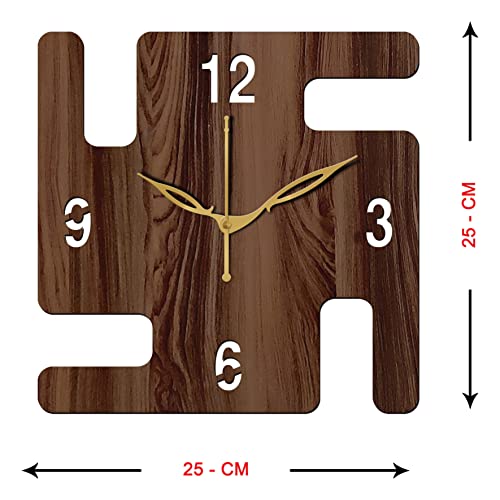 Freny Exim 10" Inch Wooden Wall Clock (Wenge, Small Size, 25cm x 25cm)-032 - Image 4