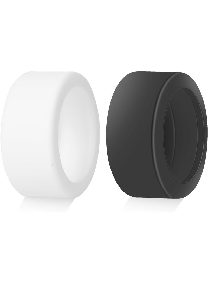 2 حزمة غطاء حلقة لـ Oura Gen 4 / Oura 3 / Ringconn حلقة ذكية ، مكافحة الخدش السيليكون المرنة حامي حالة الرجال والنساء يعملون خارج صالة الرياضة (أبيض + أسود ، S 6 7 8 9 10) - Image 1