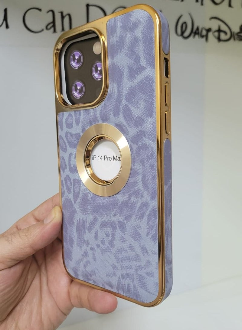 High quality leather case compatible with iPhone 14 pro max blue colour - Image 2