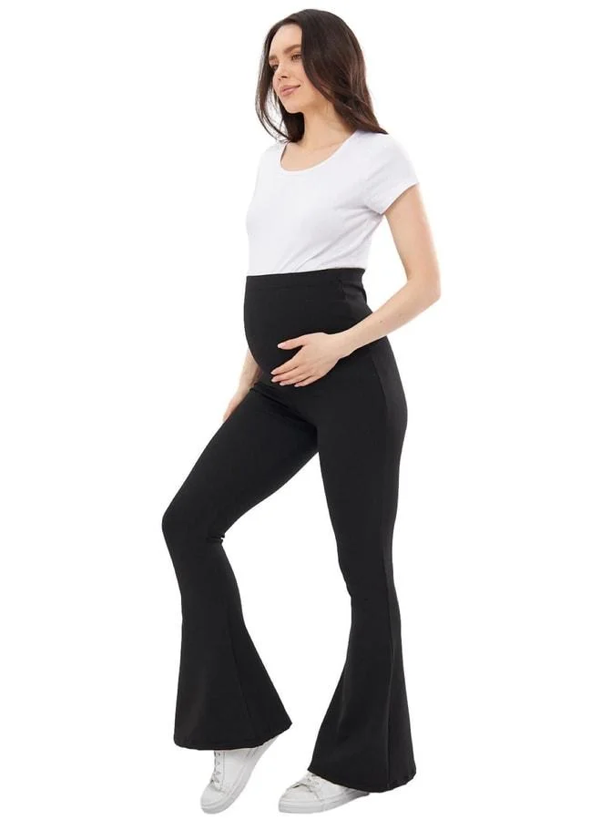 LuvmaBelly Myra8230 Shaping Ribbed Seasonal Spanish-Cut Adjustable Waist Maternity Leggings.