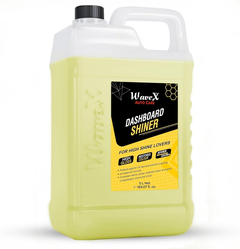 Wavex Dashboard Shiner (5L) Car Dashboard Polish | Car Polish Spray for Interior Plastic, Leather, Vinyl & Rubber | Dashboard Polish for High Shine & Protection - Image 1