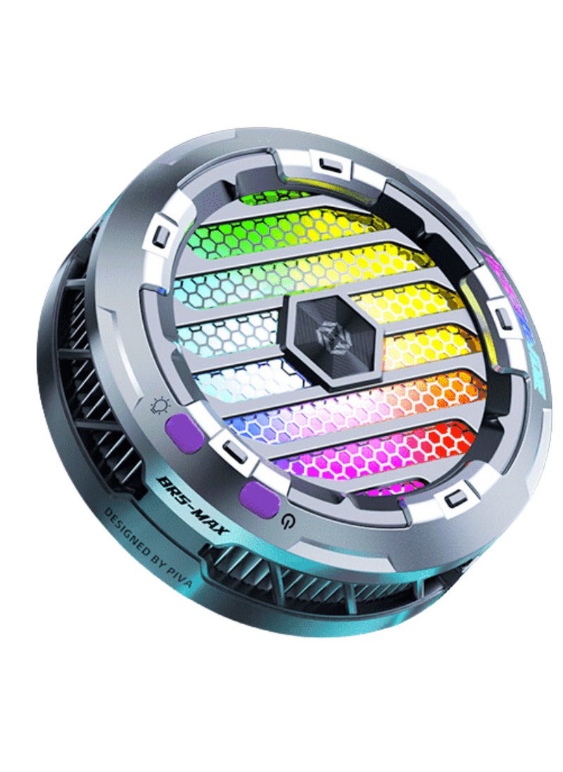piva - BR5-MAX PIVA iPad Cooling Fan with 3 speeds 30w to meet different cooling requirements and a light control button to adjust the lighting color, adding an atmosphere of fun during use and a magnetic iron piece helps to securely fix the fan on the iPad - Image 1