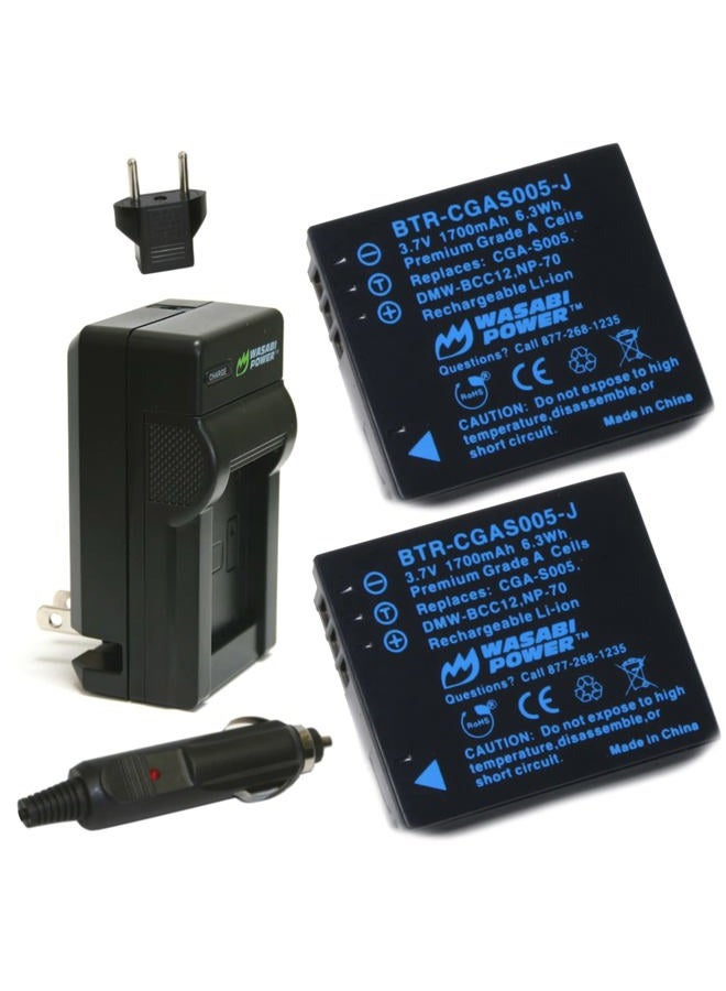 Wasabi Power Battery (2-Pack) and Charger for Leica BP-DC4, C-Lux 1, D-Lux 2, D-Lux 3, D-Lux 4 - Image 1