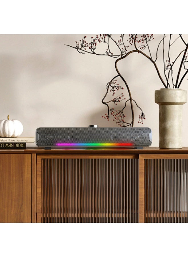 أونيكوما مكبر صوت ONIKUMA L16 متوافق مع البلوتوث مع إضاءة RGB، مكبر صوت قوي للكمبيوتر، شريط صوت محمول للتلفزيون والمسرح المنزلي وألعاب الكمبيوتر - Image 2