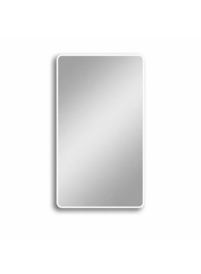 alsaada home Rectangular Wall Mounted Decor Mirror with Metal Frame, 100x60 cm - White - Image 1