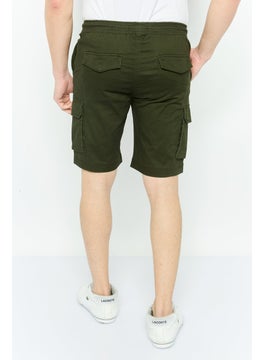 Threadbare Men Brand Logo Cargo Troup Shorts, Forest Green  - Image 4