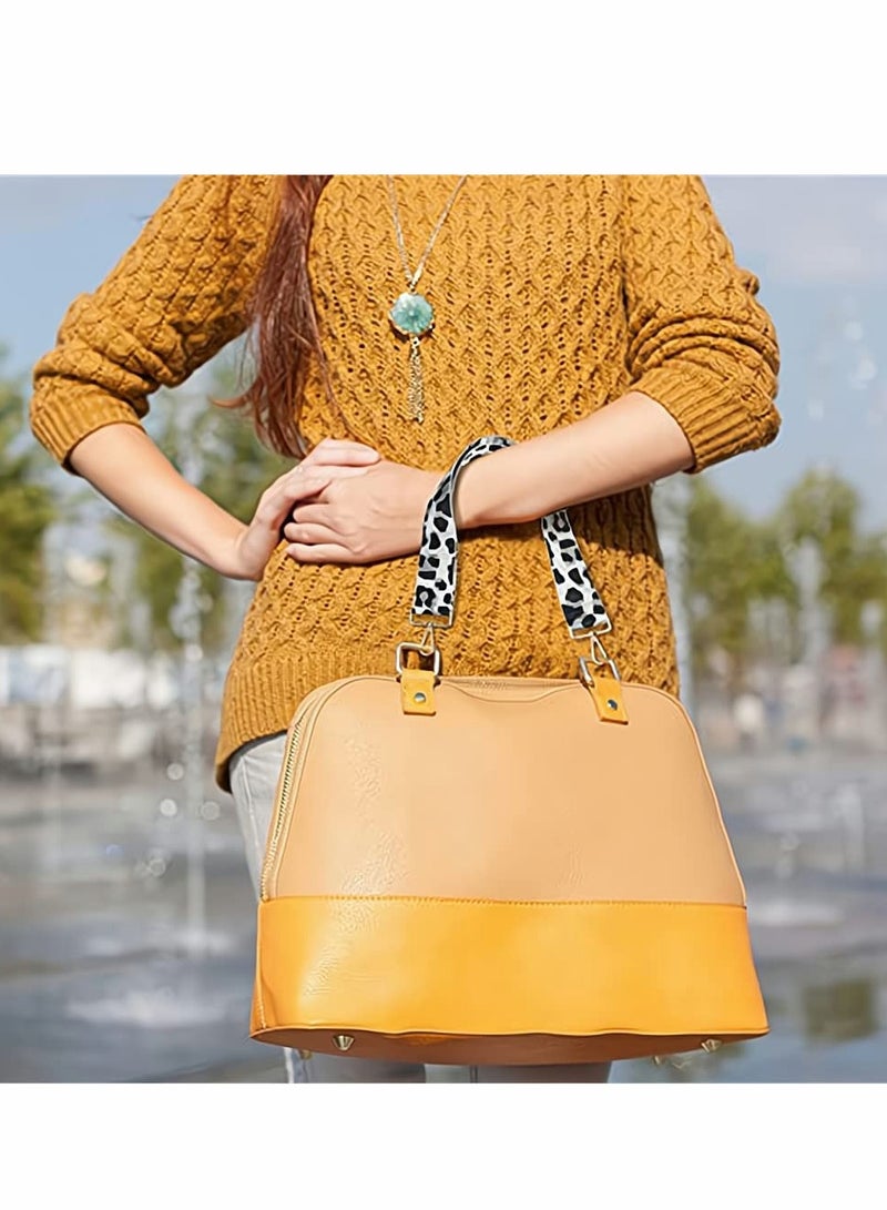 مجموعة أحزمة حقيبة يد قابلة للتعديل بنقشة الفهد، 2 قطعة - أحزمة كتف وحقيبة عبر الجسم بديلة بتصميم شريط على شكل قيثارة، واسعة ومريحة لجميع الحقائب - Image 3