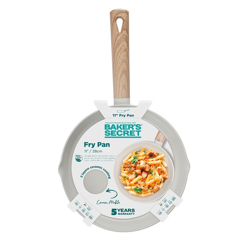 Baker's Secret Baker’s Secret 28 cm Pressed Aluminum Fry Pan – Lightweight Cookware for Frying, Sautéing & Everyday Cooking