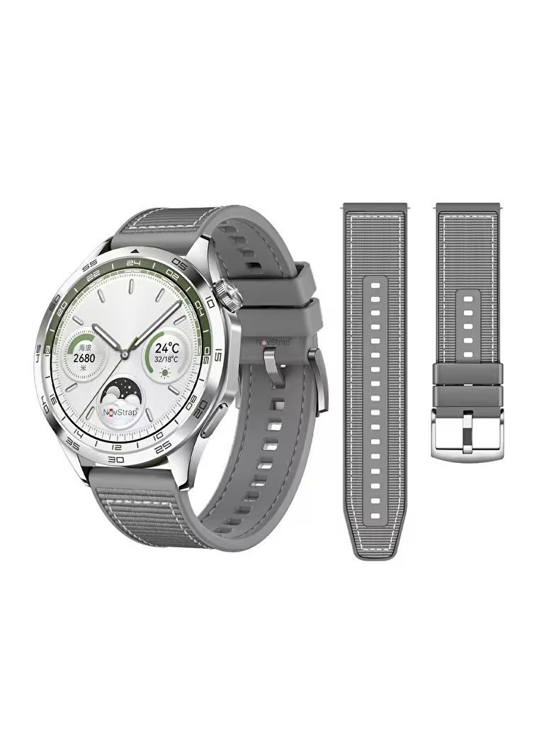 22mm Sport Band for Samsung Galaxy Watch 3 45mm/Watch 46mm/Gear S3/Huawei watch GT4 GT3 46MM/Huawei Watch 3/4/GT2E/GT2 Pro/GT GT2 46MM/Amaz fit GTR 4/3/3Pro/2/2e, Soft Silicone Nylon Wrist Strap - Image 1