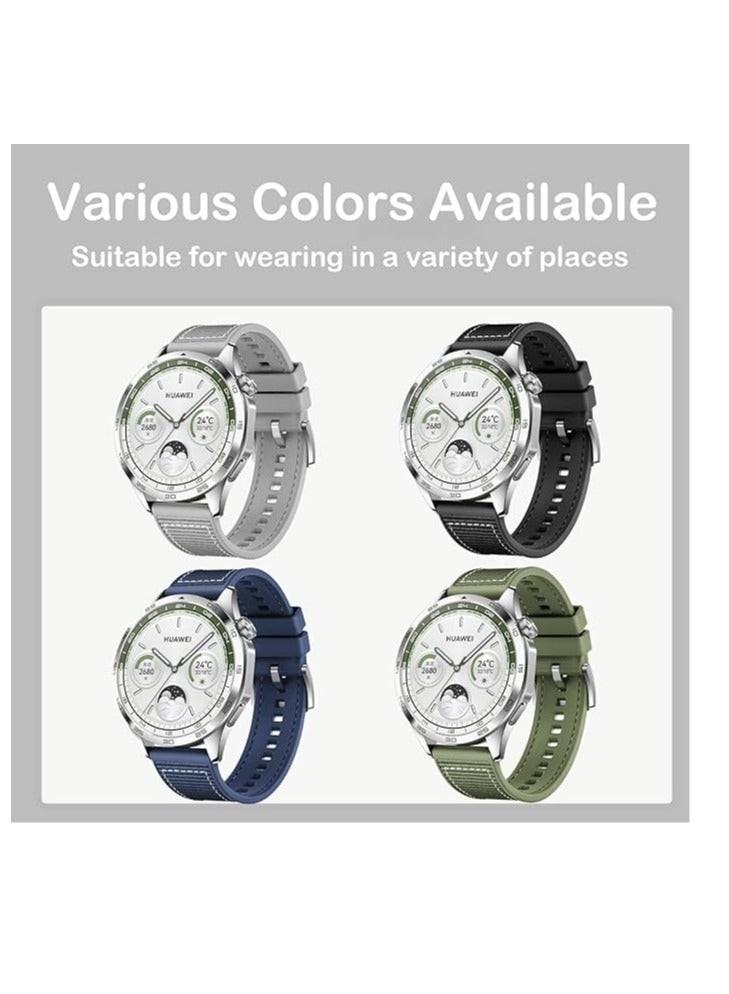 22mm Sport Band for Samsung Galaxy Watch 3 45mm/Watch 46mm/Gear S3/Huawei watch GT4 GT3 46MM/Huawei Watch 3/4/GT2E/GT2 Pro/GT GT2 46MM/Amaz fit GTR 4/3/3Pro/2/2e, Soft Silicone Nylon Wrist Strap - Image 2