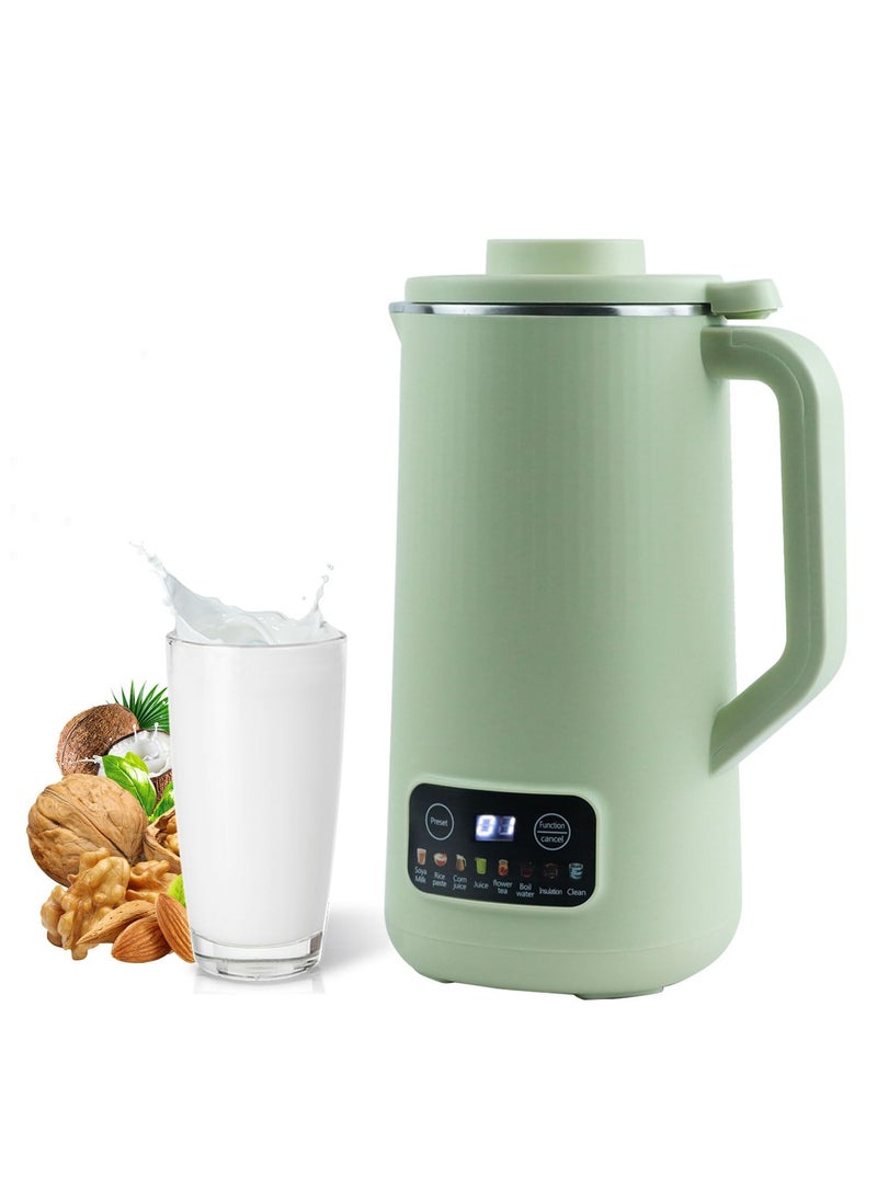 SYOSI - Small Soy Milk Maker, 21Oz Nut Milk Maker Machine, Automatic Nut Milk Maker, Homemade Almond Milk Maker, 10-Leaf Blades, Self-Clean, Keep Warm, Boil Water, Delay Start, Free Filtering (Green, 600ml) - Image 1