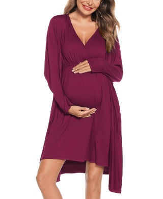 Maternity Nursing Robe Set Waffle Breastfeeding Nightgown 3 In 1 Labor And Delivery Hospital Gown From 20,61 €