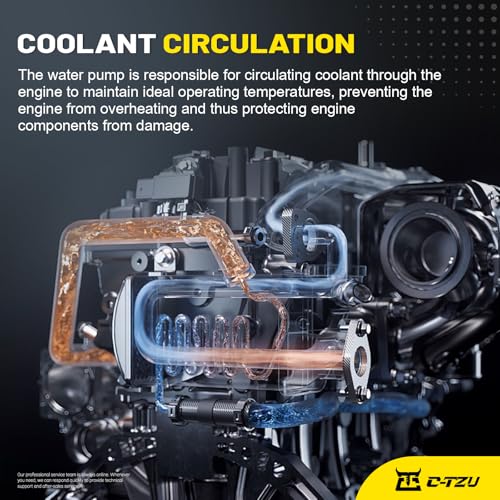 C-Tzu Serpentine Timing Belt Kit with Water Pump for 20032018 Honda Accord Crosstour Odyssey Pilot Ridgeline Acura MDXRDXTLTSX Saturn Vue 30L35L37L Replaces TKH002 19200RDVJ01 TCKWP329 - Image 3