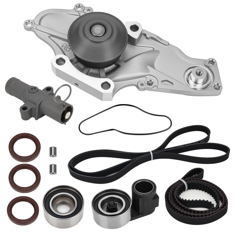 C-Tzu Serpentine Timing Belt Kit with Water Pump for 20032018 Honda Accord Crosstour Odyssey Pilot Ridgeline Acura MDXRDXTLTSX Saturn Vue 30L35L37L Replaces TKH002 19200RDVJ01 TCKWP329 - Image 2