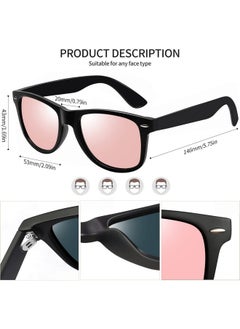 Joopin Trendy Square Sunglasses Oversized Sun Glasses Polarized Uv Protection Fashion Shades For Women Men Sunnies Shady Rays Sunnies (Mirrored Pink)  - Image 3
