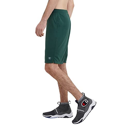 Champion Men's Sport Shorts, Standard Fit, 10 Inch Inseam, Lightweight Fabric, Moisture-Wicking, Available in Regular and Big & Tall, Dark Green, Medium - Image 3