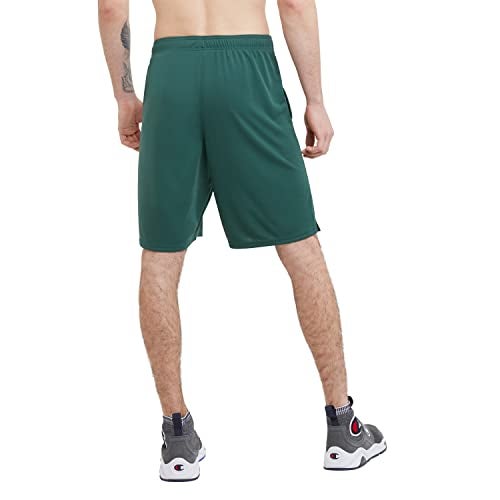 Champion Men's Sport Shorts, Standard Fit, 10 Inch Inseam, Lightweight Fabric, Moisture-Wicking, Available in Regular and Big & Tall, Dark Green, Medium - Image 2