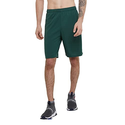 Champion Men's Sport Shorts, Standard Fit, 10 Inch Inseam, Lightweight Fabric, Moisture-Wicking, Available in Regular and Big & Tall, Dark Green, Medium - Image 1