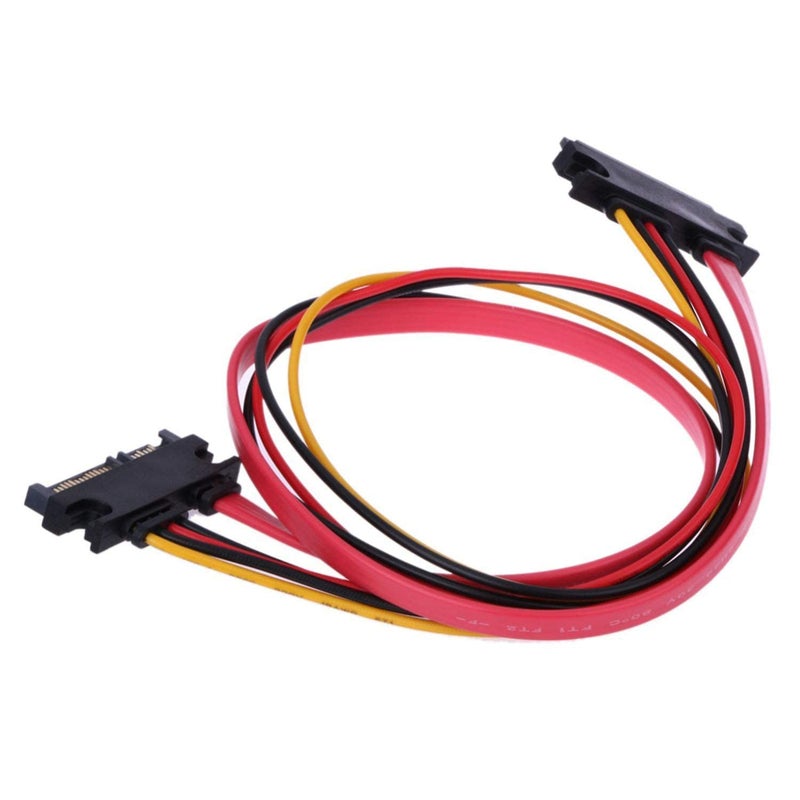 CABLESETC 22-pin (7+15) SATA Male to Female and Power Combo Extension Cable - 30CM (Red Yellow Black)(SATA 22p EXT.) - Image 2