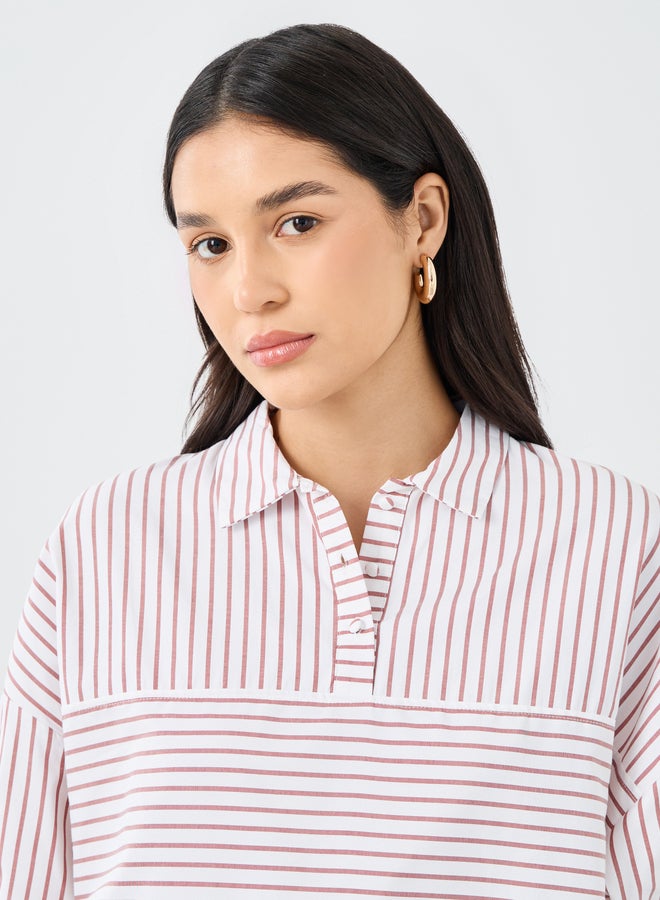 Styli Striped Longline Shirt - Image 4