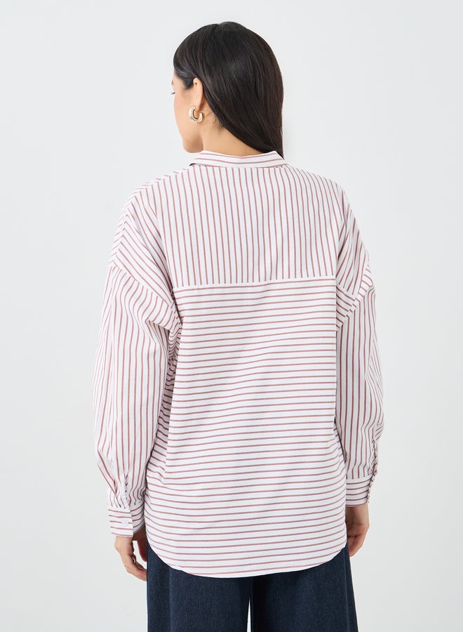 Styli Striped Longline Shirt - Image 5