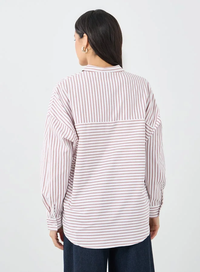 Styli Styli Striped Longline Shirt