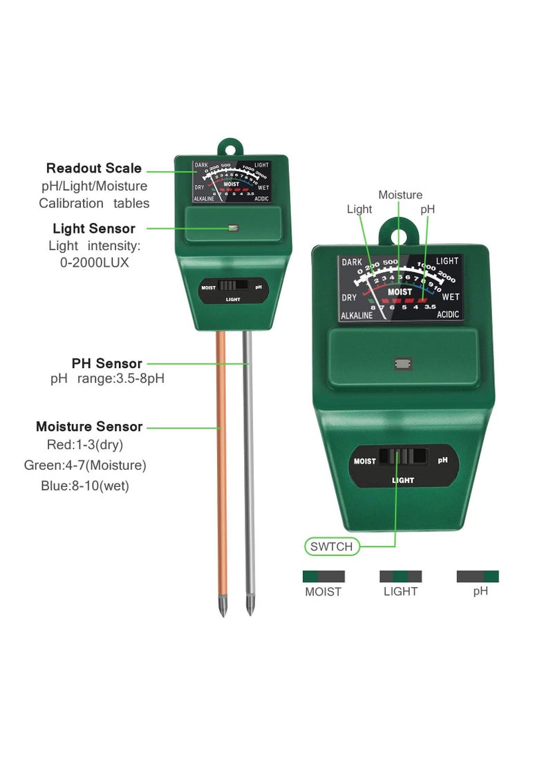 Generic 3-in-1 Soil PH Meter Test Kit for Moisture Soil Moisture Meter Great for Home and Garden Lawn Farm Indoor & Outdoor Use  - Image 2