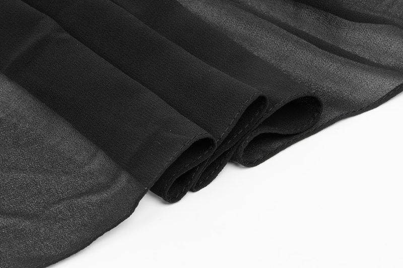 OVOY Sheer-Silk-Scarf for Women Black Long Scarf Chiffon Shawl Wrap for Evening Dresses Wedding Party Dress Accessory - Image 5