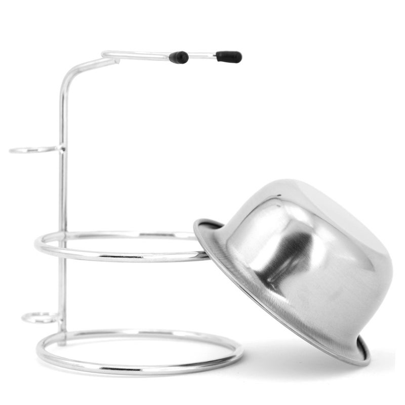 Shaving Razor Brush Stand & Bowl Set Metal Shaving Brush Holder Soap Bowl Mug for Men Beard Removal Tools - Image 5