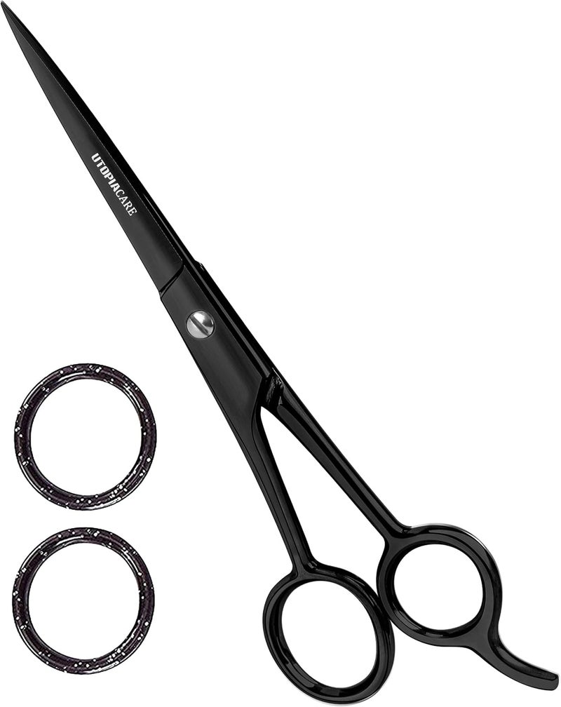 Utopia Care Hair Cutting and Hairdressing Scissors 65 Inch Premium Stainless Steel shears with smooth Razor  Sharp Edge Blades for Salons Professional Barbers Black