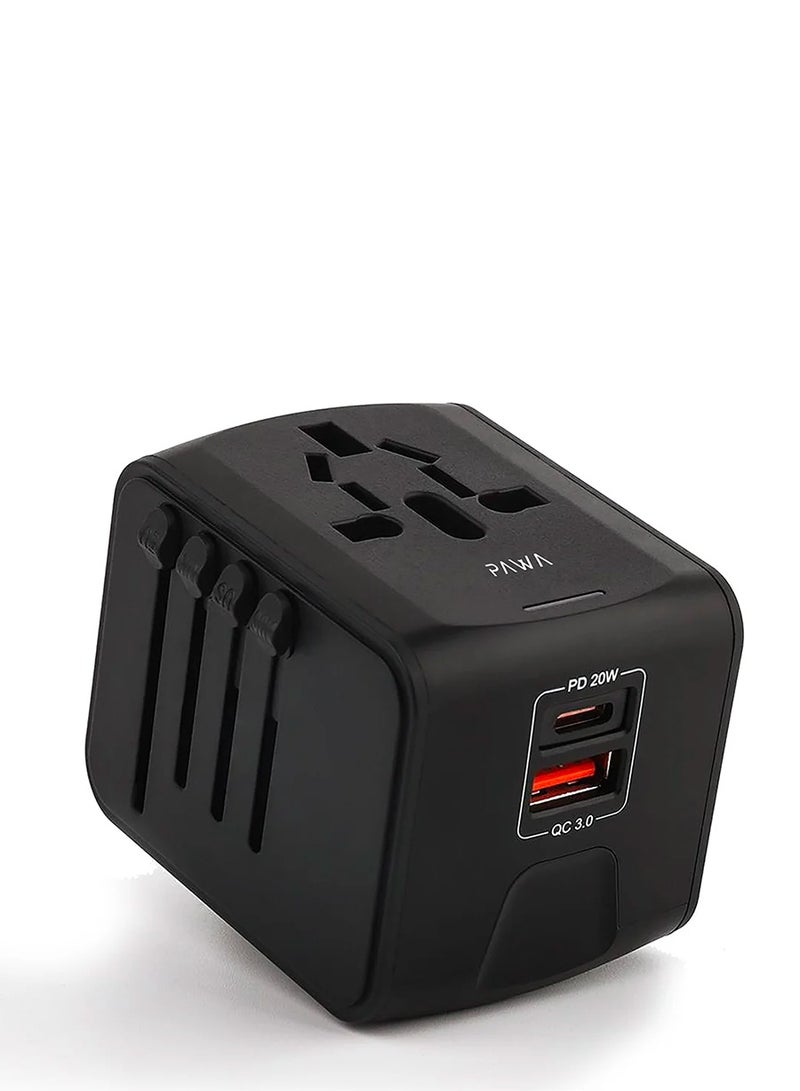 PAWA UNIVERSAL TRAVEL ADAPTER With PD + QC Port PD 20W - Image 2