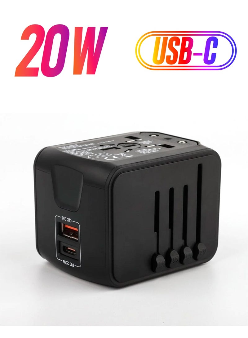 PAWA UNIVERSAL TRAVEL ADAPTER With PD + QC Port PD 20W - Image 1