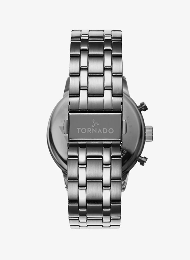Tornado Silver Men's Solid stainless steel with Polished and brushed links. Chronograph Watch T6102-SBSS - 43mm mm for Men | Best Price UAE