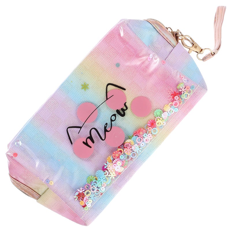 1Pc Colored Makeup Bag Household Stripe Cosmetics Bag Portable Personal Care Bag - Image 1