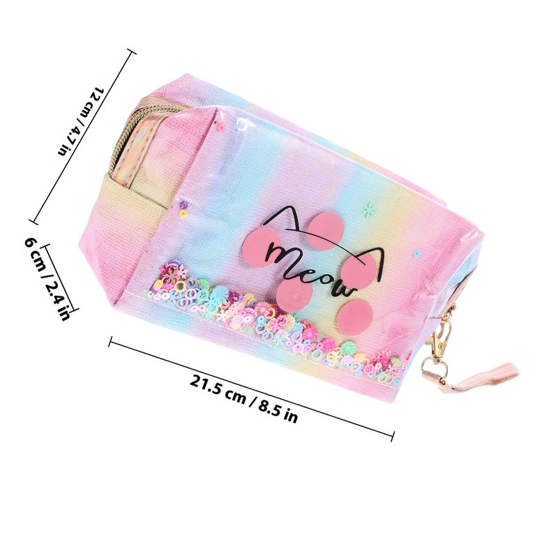 1Pc Colored Makeup Bag Household Stripe Cosmetics Bag Portable Personal Care Bag - Image 2