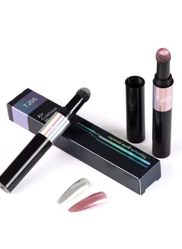 Nail Art Glitter Mirror Powder Air Cushion Magic Pen Effect Chrome Pigment For Decorations UV Gel Polish Dust Nail Decor